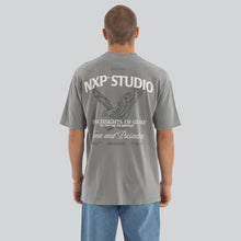 Load image into Gallery viewer, Nena & Pasadena Simulation Box Fit Tee - Pigment Frost Grey