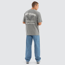 Load image into Gallery viewer, Nena & Pasadena Simulation Box Fit Tee - Pigment Frost Grey