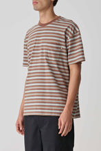 Load image into Gallery viewer, S Double Stripe Pocket Tee - Chocolate