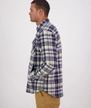 Load image into Gallery viewer, Swanndri Morven Sherpa L/S Shirt - Navy/Horizon Grey