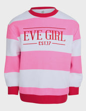 Load image into Gallery viewer, Eve Girl Contrast Stripe Crew - Pink