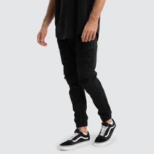 Load image into Gallery viewer, Nena & Pasadena Viper Denim Jogger - Black