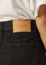 Load image into Gallery viewer, Afends Seventy Three's Organic Denim High Waisted Shorts - Washed Black