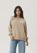 Load image into Gallery viewer, Afends Cutback Recycled Raglan Crewneck - Taupe