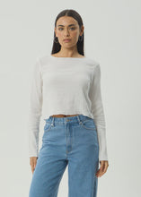 Load image into Gallery viewer, Afends Focus Seersucker Long Sleeve Top - Off White