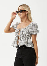Load image into Gallery viewer, Afends Womens Leo Tie Front Top - Black/White