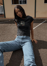 Load image into Gallery viewer, Afends Walking Recycled Baby Tee - Stone Black