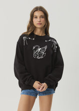 Load image into Gallery viewer, Afends Cygnet Recycled Crew Neck Jumper- Black