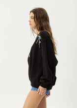 Load image into Gallery viewer, Afends Cygnet Recycled Crew Neck Jumper- Black