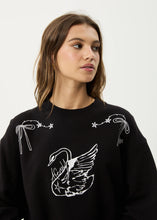 Load image into Gallery viewer, Afends Cygnet Recycled Crew Neck Jumper- Black
