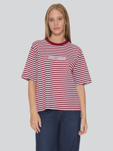 Load image into Gallery viewer, Thrills Primitive Stripe Square Tee - Sour Cherry Stripe