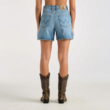 Load image into Gallery viewer, Wrangler High A-Line Denim Shorts - Blue Cult
