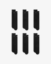 Load image into Gallery viewer, Nike Everyday Cushioned Training Crew Socks (6 Pairs) - Black