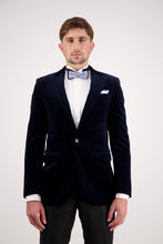 Load image into Gallery viewer, Savile Row Jonah Velvet Blazer - Navy