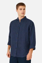 Load image into Gallery viewer, Industrie The Giacomo Linen L/S Shirt - Navy White