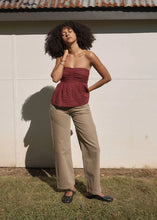 Load image into Gallery viewer, Afends Juni Strapless Top - Ruby Anglaise
