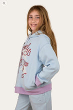 Load image into Gallery viewer, Ringers Western Stardust Girls Oversized Pullover Hoodie - Barely Blue