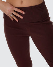 Load image into Gallery viewer, Thrills Estelle Fold Over Knit Pant - Bitter Chocolate