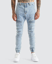 Load image into Gallery viewer, Nena & Pasadena Viper Denim Jogger - Portland Blue