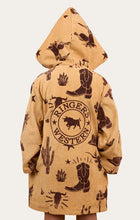 Load image into Gallery viewer, Ringers Western Boot Scootin Kids Zip Through Towel - Dark Sand