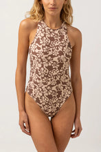 Load image into Gallery viewer, Rhythm Drifter Floral Cross Back One Piece - Chocolate