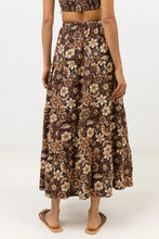 Load image into Gallery viewer, Rhythm Cantabria Floral Tiered Maxi Skirt - Brown
