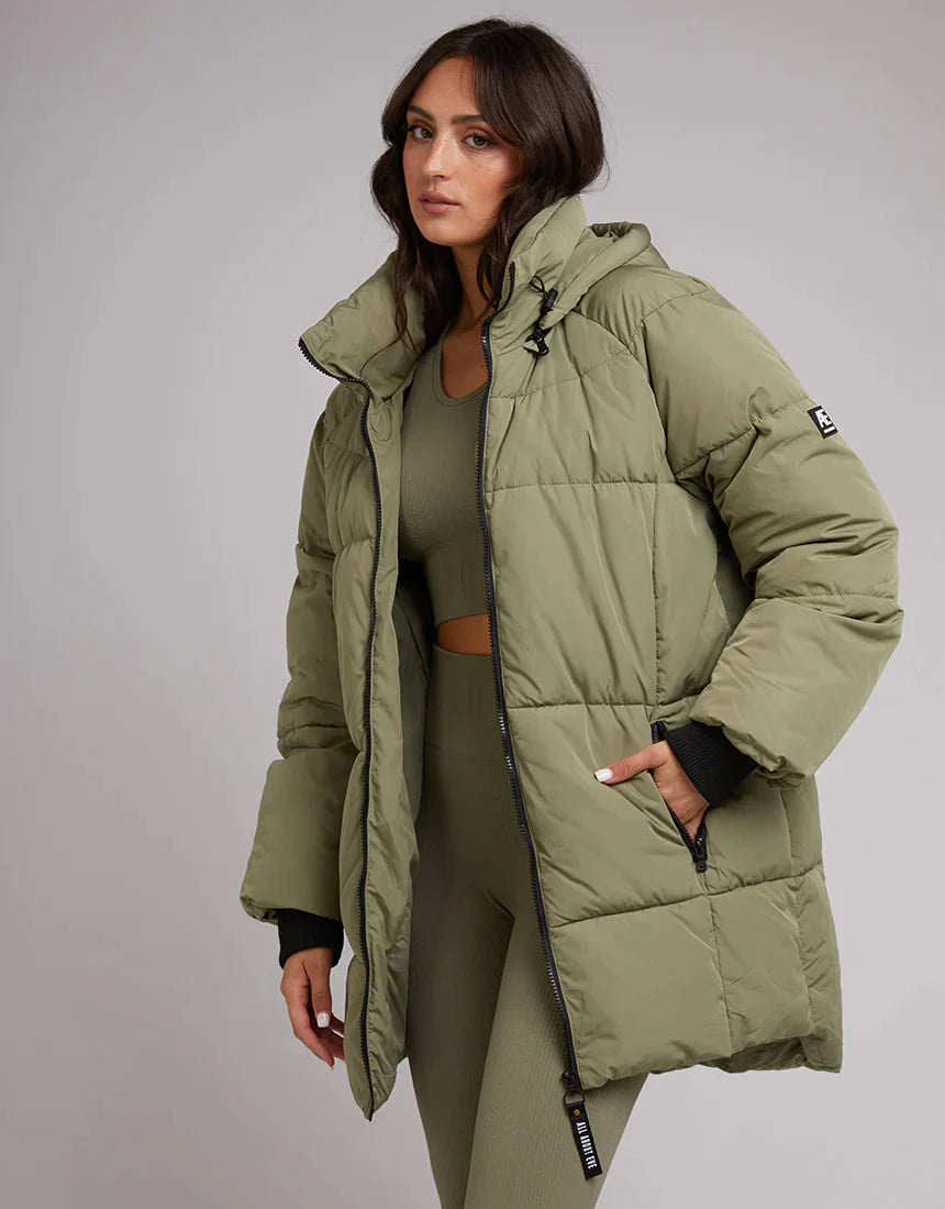 All About Eve Active Remi Luxe Midi Puffer - Khaki – Arnold's