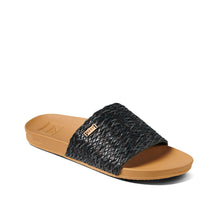 Load image into Gallery viewer, Reef Ladies Cushion Scout Braids Slides - Black/Tan