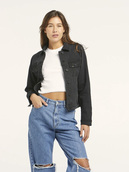Lee boyfriend jacket sales lunar black