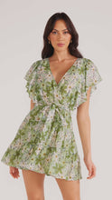 Load image into Gallery viewer, MINKPINK Margaux Mini Dress - Green/White Floral