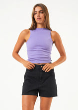 Load image into Gallery viewer, Afends Seventy Three's Organic Denim High Waisted Shorts - Washed Black