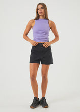 Load image into Gallery viewer, Afends Seventy Three's Organic Denim High Waisted Shorts - Washed Black