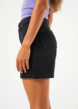 Load image into Gallery viewer, Afends Seventy Three's Organic Denim High Waisted Shorts - Washed Black