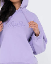 Load image into Gallery viewer, Rusty Ladies Script Oversize Hooded Fleece - Lavender