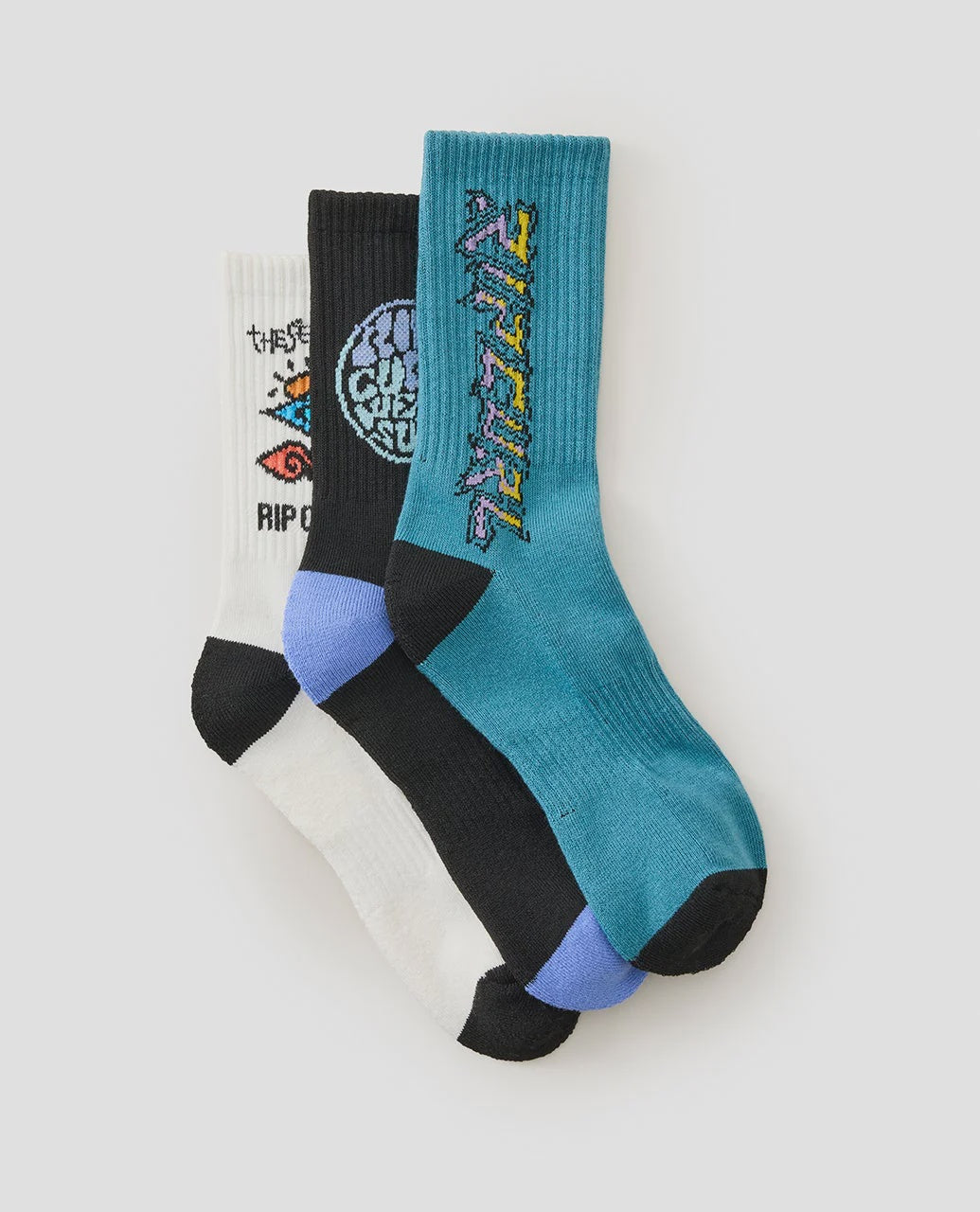 Rip Curl Logo Crew Sock - Black/White