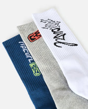 Load image into Gallery viewer, Rip Curl Retro Crew Sock 3 Pack - Grey Heather
