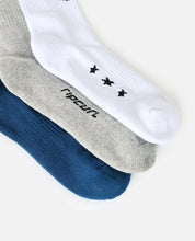 Load image into Gallery viewer, Rip Curl Retro Crew Sock 3 Pack - Grey Heather
