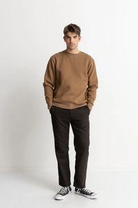 Rhythm Heavyweight Fleece Crew - Tobacco