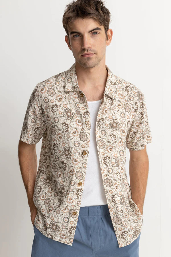 Rhythm Raya Paisley SS Shirt - Natural