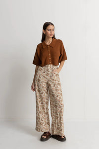 Rhythm Raya Paisley Wide Leg Pant - Natural