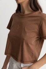 Load image into Gallery viewer, Rhythm Outside Vintage Crop Crew Tee - Chocolate
