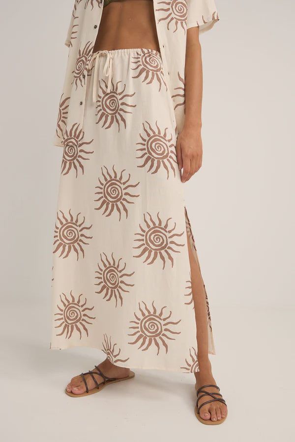 Rhythm Seafarer Maxi Skirt - Brown