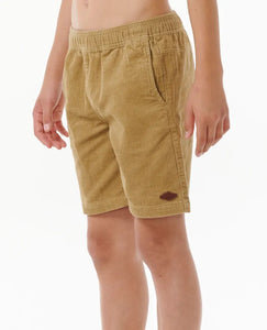 Rip Curl Boys Surf Cord Volley Short - Dark Khaki