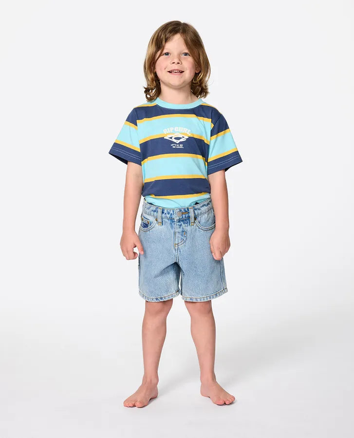 Rip Curl Hyped Up Denim Short - Kids (1-8 years) - Washed Blue