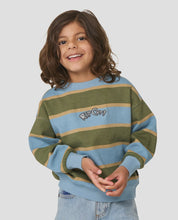 Load image into Gallery viewer, Rip Curl The Wave Stripe Crew Boy - Faded Denim
