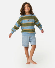 Load image into Gallery viewer, Rip Curl The Wave Stripe Crew Boy - Faded Denim
