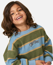 Load image into Gallery viewer, Rip Curl The Wave Stripe Crew Boy - Faded Denim
