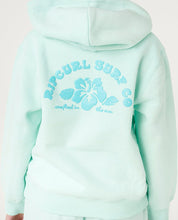 Load image into Gallery viewer, Rip Curl Hibiscus Heat Logo  Hood Girl - Light Sea Blue
