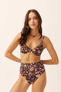 Arnhem Sabba Longline Underwire Top in Sunset Black