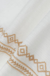James Harper Aztec Embrodied Cotton Shirt - Natural